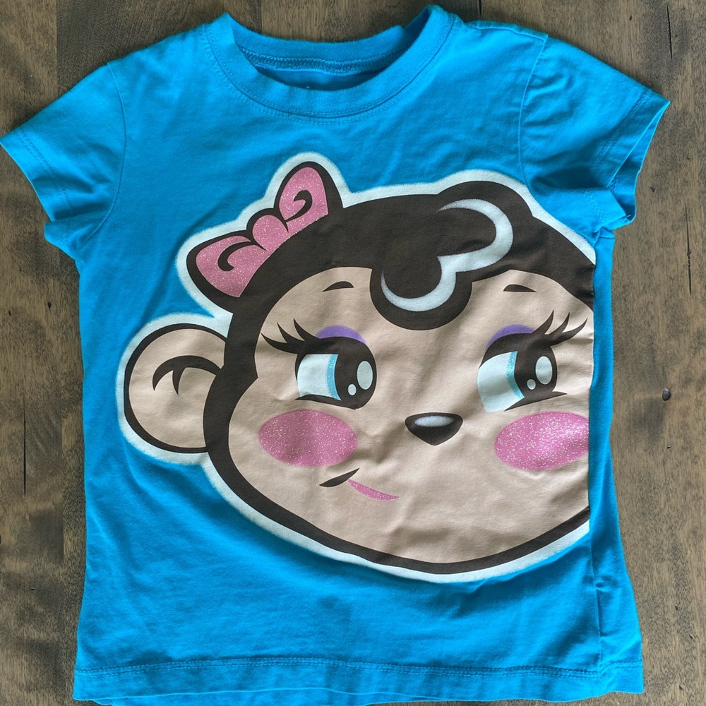 Blue T-Shirt with Cute Monkey Face